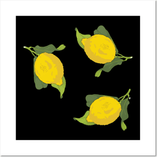 Pattern: Yellow Lemon Posters and Art